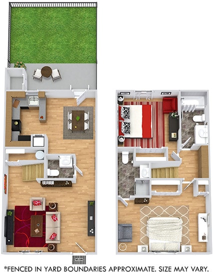 Floor Plan - Brentwood Townhouse with Fenced-In Yard