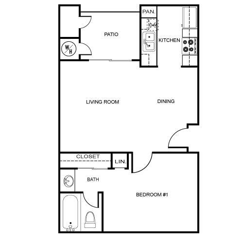 Floor Plan - A 588 SF Capricorn Square