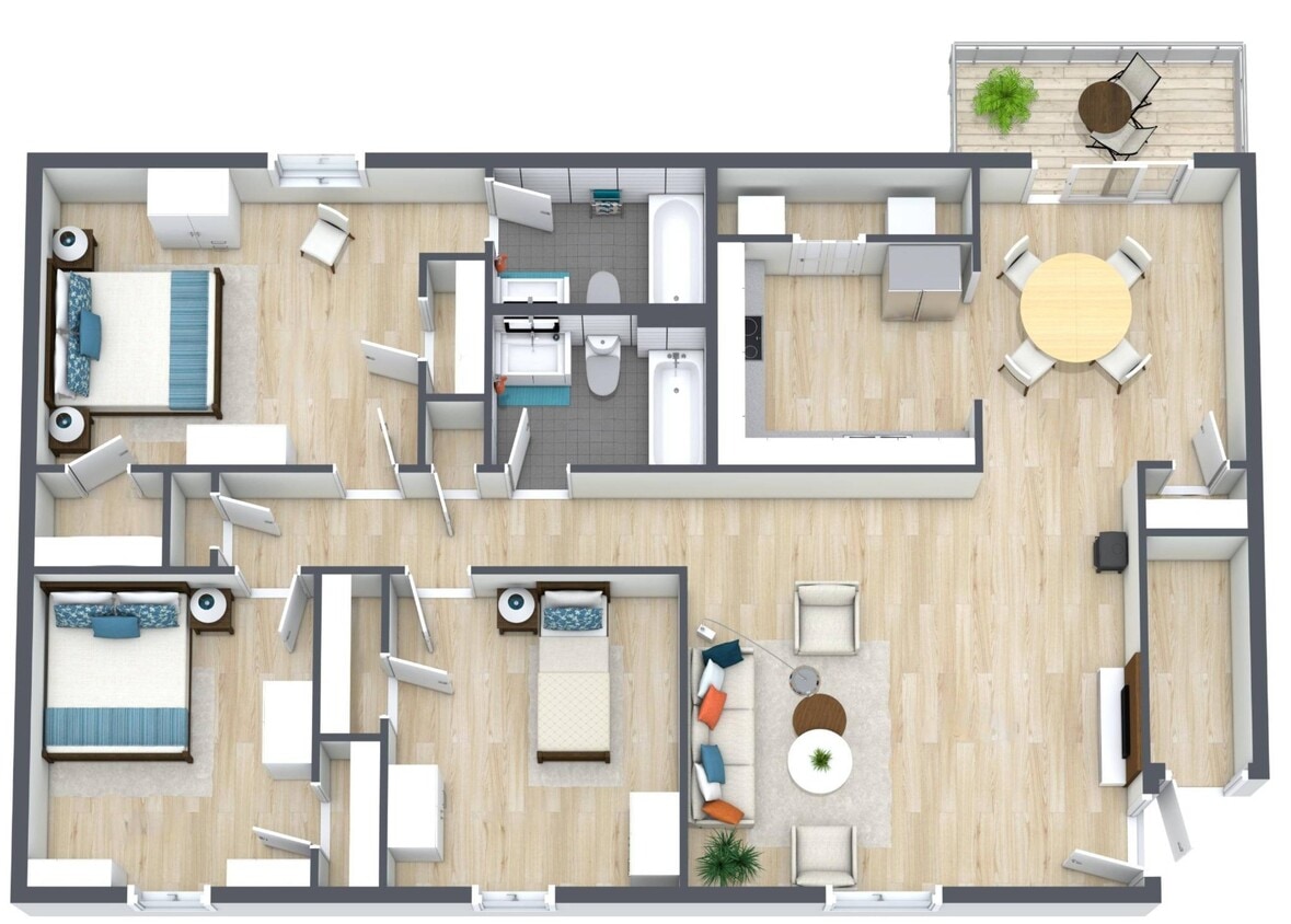 Floor Plan - 3BR - 2BTH