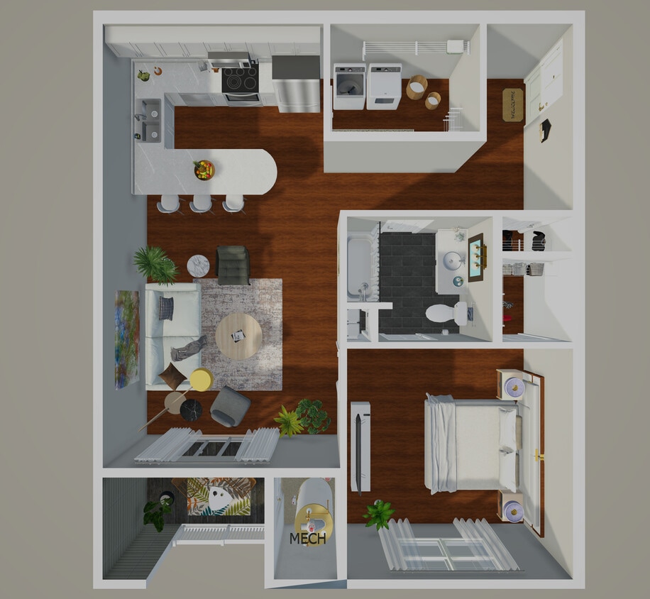 Floor Plan - 1 Bed / 1 Bath