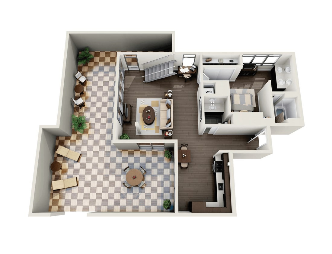 Floor Plan - 2 Bedroom - 1256 sqft