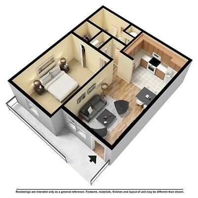 Floor Plan - 1 bedroom, 1 bath – Garden deluxe with attached...