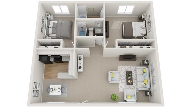 Floor Plan - Two Bedroom Two Bath C