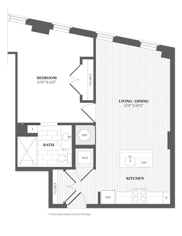 Floor Plan - 1 Bed/1 Bath-A4.MT 367 Orange