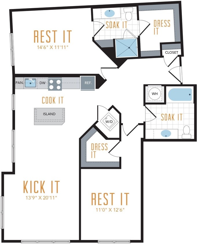 Floor Plan - 2 Bed 2 Bath
