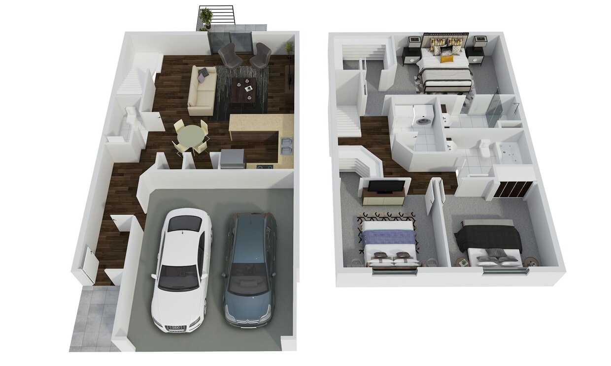 Floor Plan - Townhome Style- 3 Bedroom with Garage