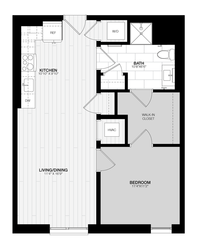 Floor Plan - 1 Bed/1 Bath-C1