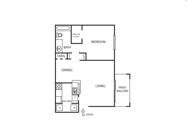1BR/1BA - 1 Bedroom