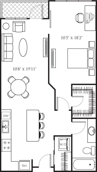 Floor Plan - One Bedroom P Premium