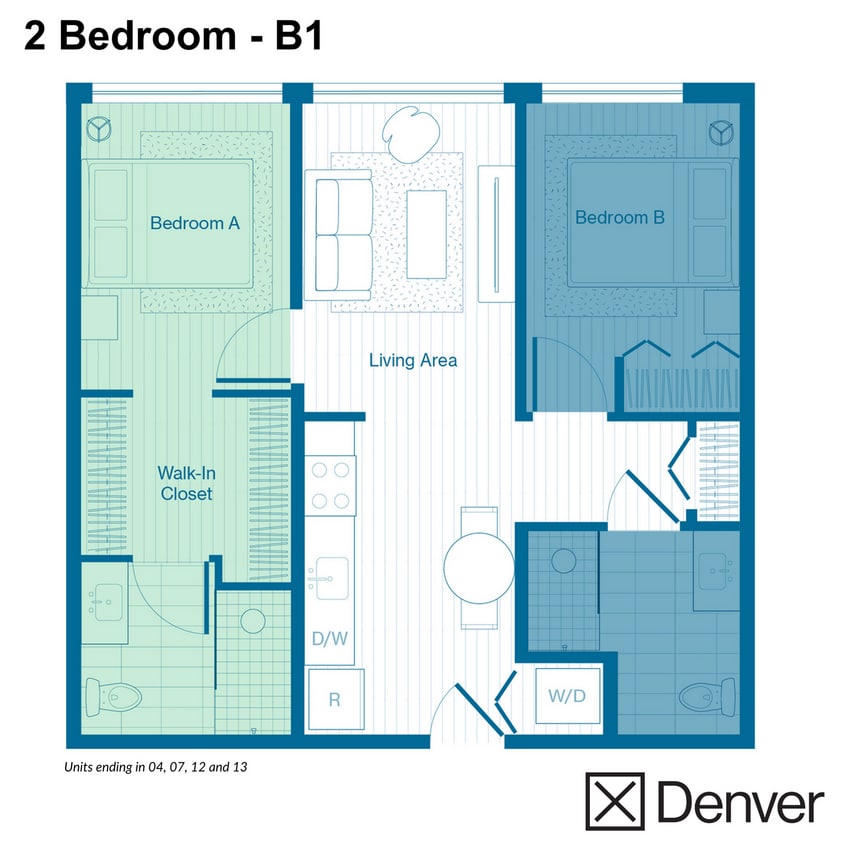 2 Bedroom - B1 Layout - 2 Bedroom - B1 Layout
