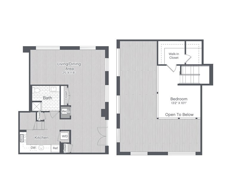 Floor Plan - 1 Bed/1 Bath Loft-LW1