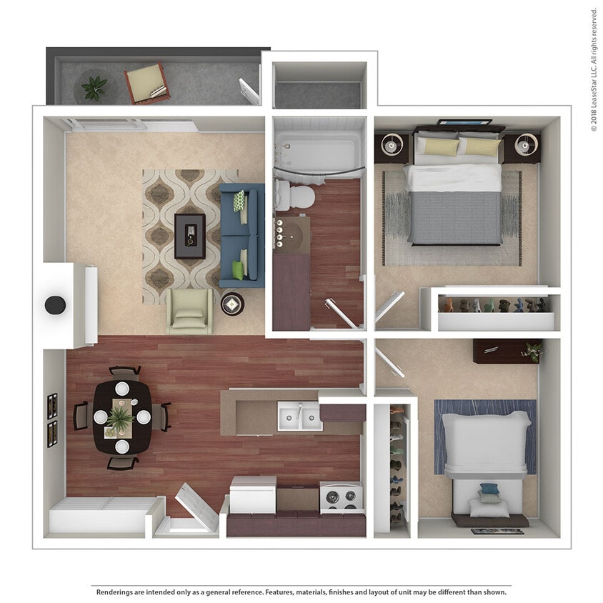 Floor Plan - 2BR/1BA