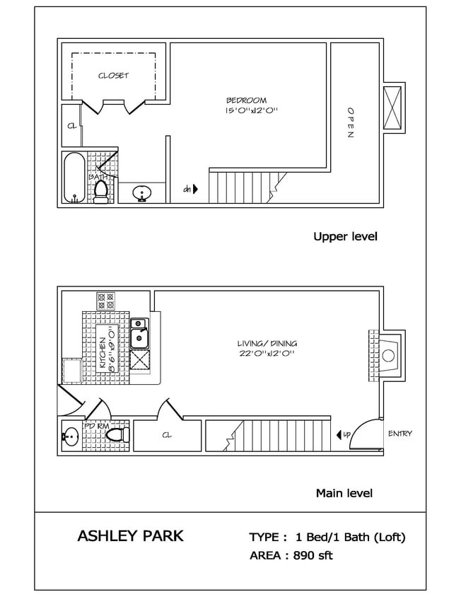 1BR/1BA Loft - 50% off first month on credits approval 