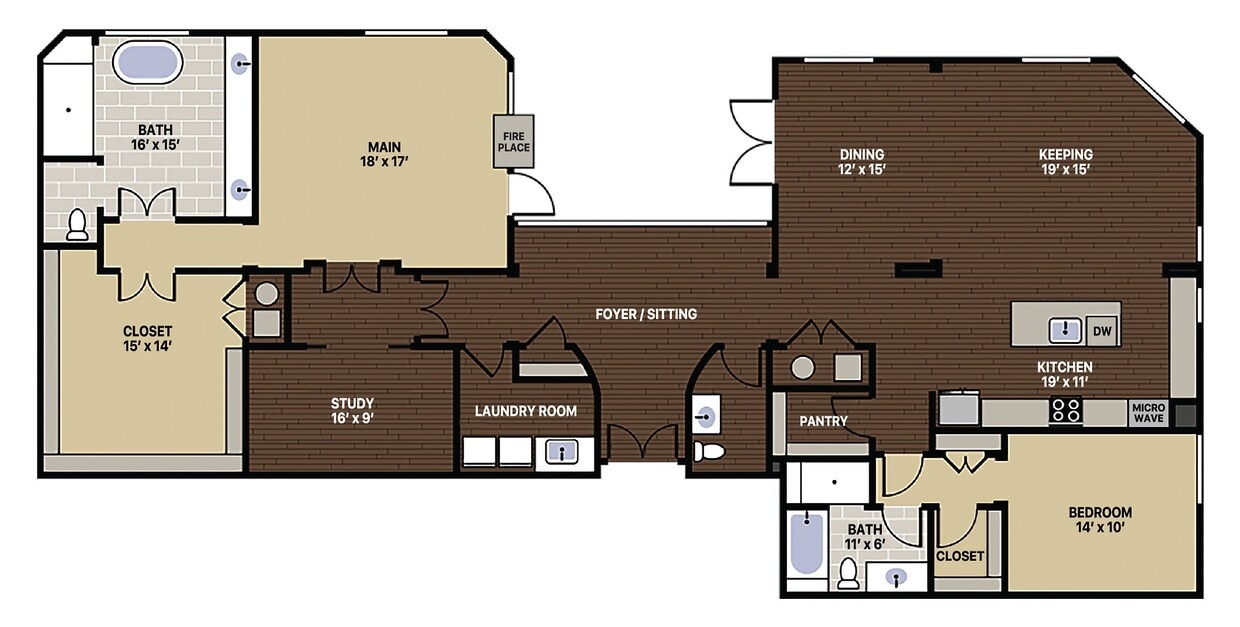 Floor Plan - Lafayette Penthouse Suite