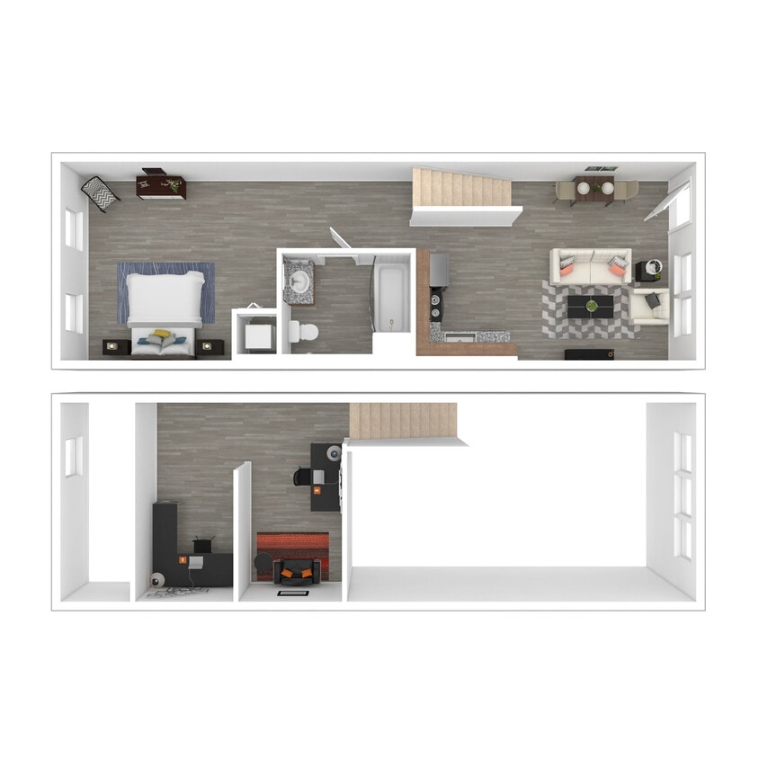 Floor Plan - One Bedroom Live-Work Loft