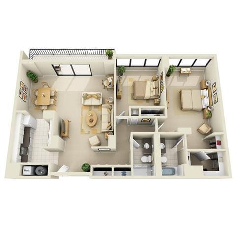 Floor Plan - Tower 2BR D