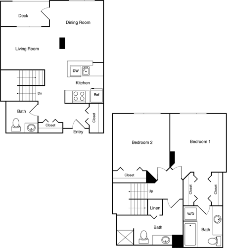 Floor Plan - 2 Bed 308 NW