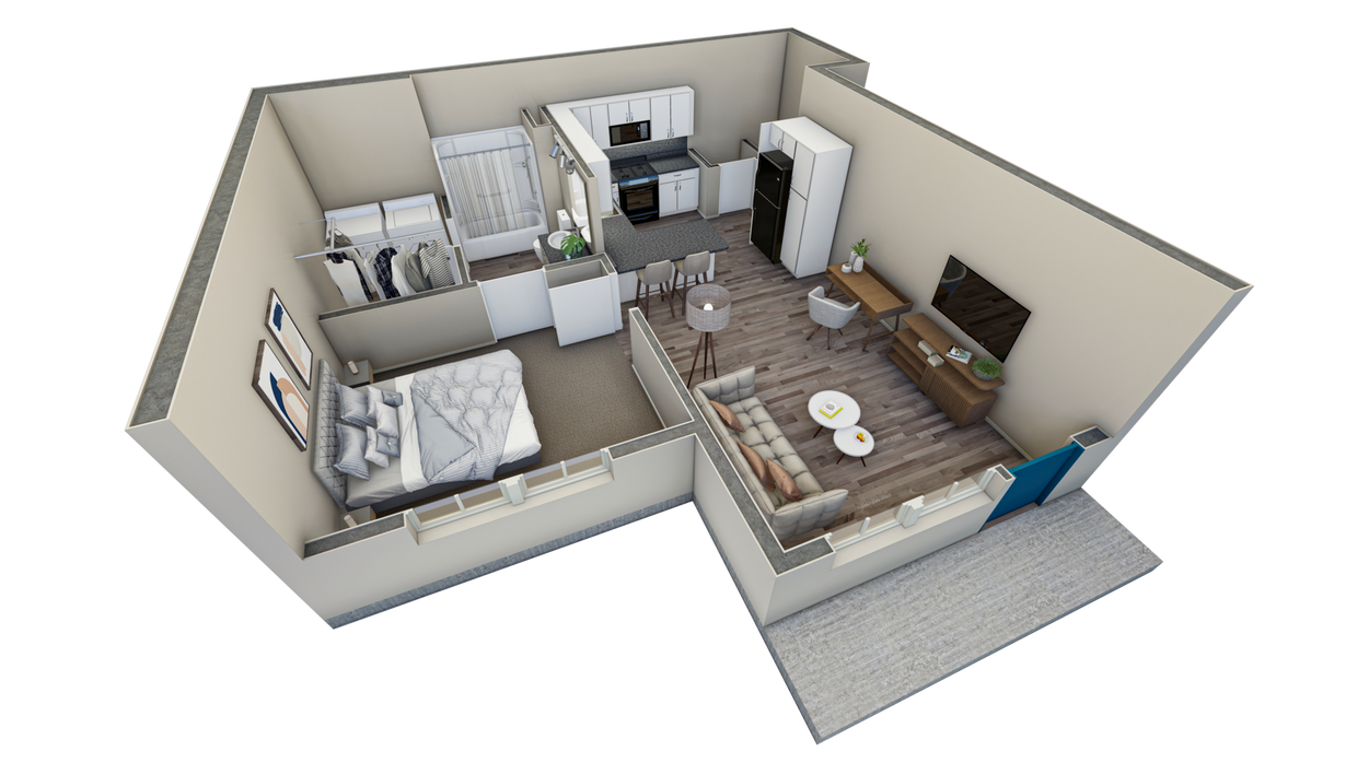 Floor Plan - 1 BR Horizon Courtyard