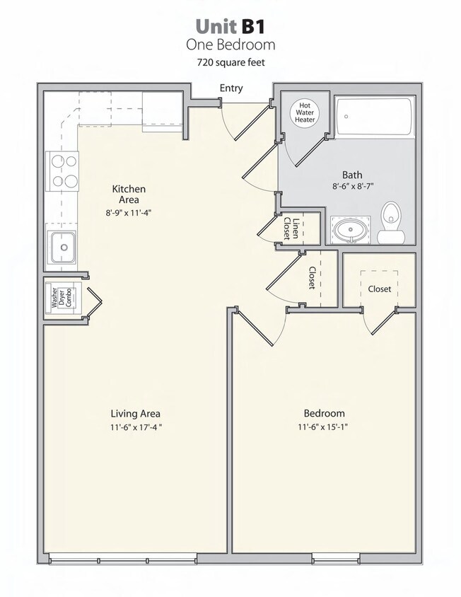 Floor Plan - 1 Bedroom B1