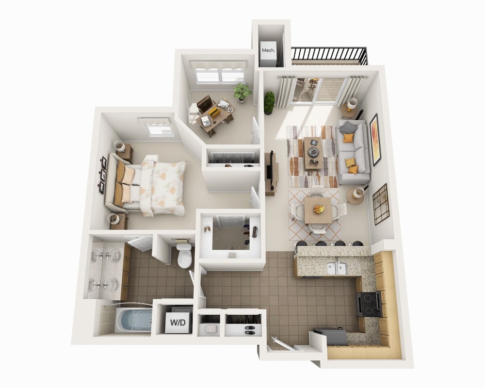 Floor Plan - One Bedroom A1ED2