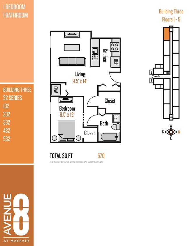 Floor Plan - 32 Series 1 Bedroom / 1 Bath