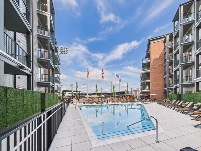 Watch the game in the Pool - Yardley Flats Apartments