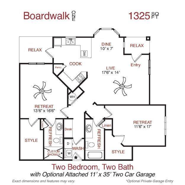 Floor Plan - Boardwalk One Garage