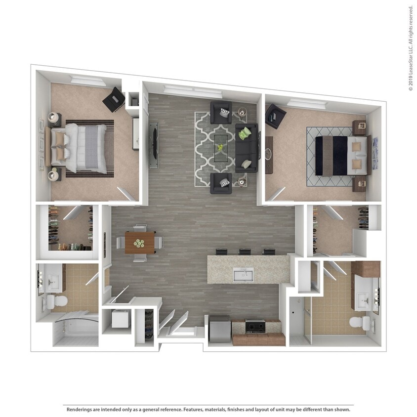 Floor Plan - C02.1 - 2 bed/2 bath