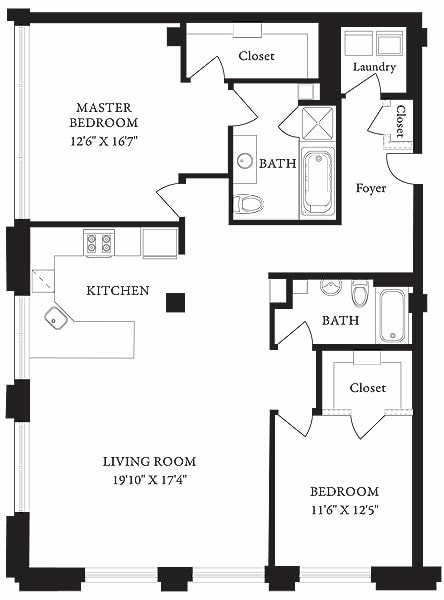 LS-S_2Bed_2Bath_1430 Sq Ft - LS-S Two Bedroom, Two Bathroom