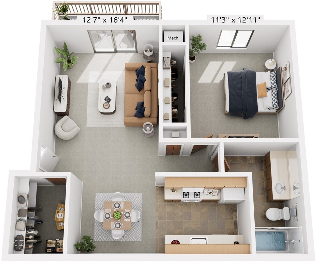 Floor Plan - One Bedroom
