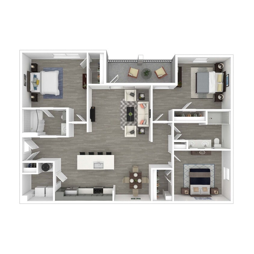 Floor Plan - 3 Bedroom, 2 Bathroom