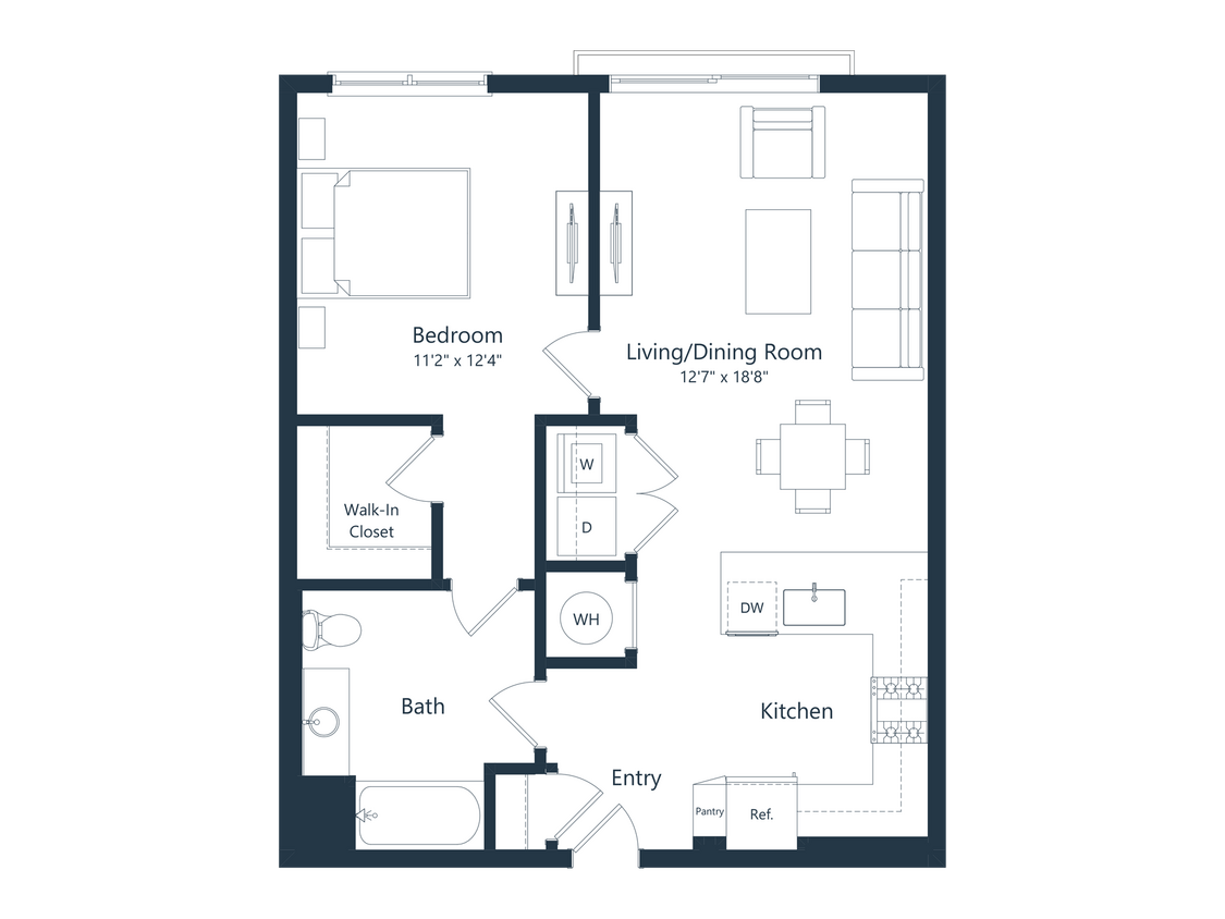 Floor Plan - A1 | 1 Bed | 1 Bath
