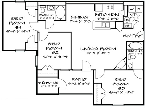 3 Bedroom, 2 Bathroom - The Appomattox