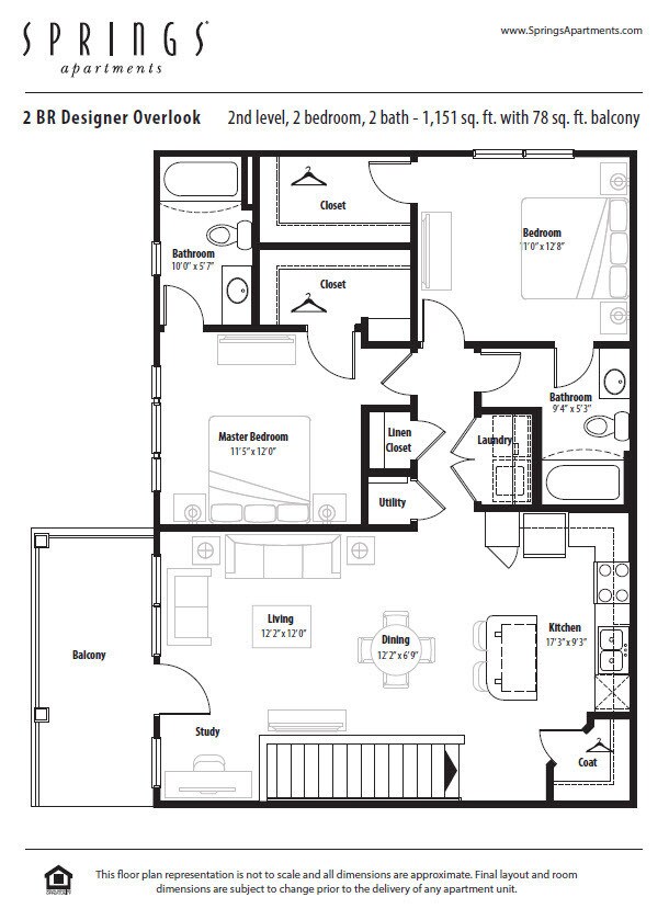 Floor Plan - 2 BR Designer Overlook
