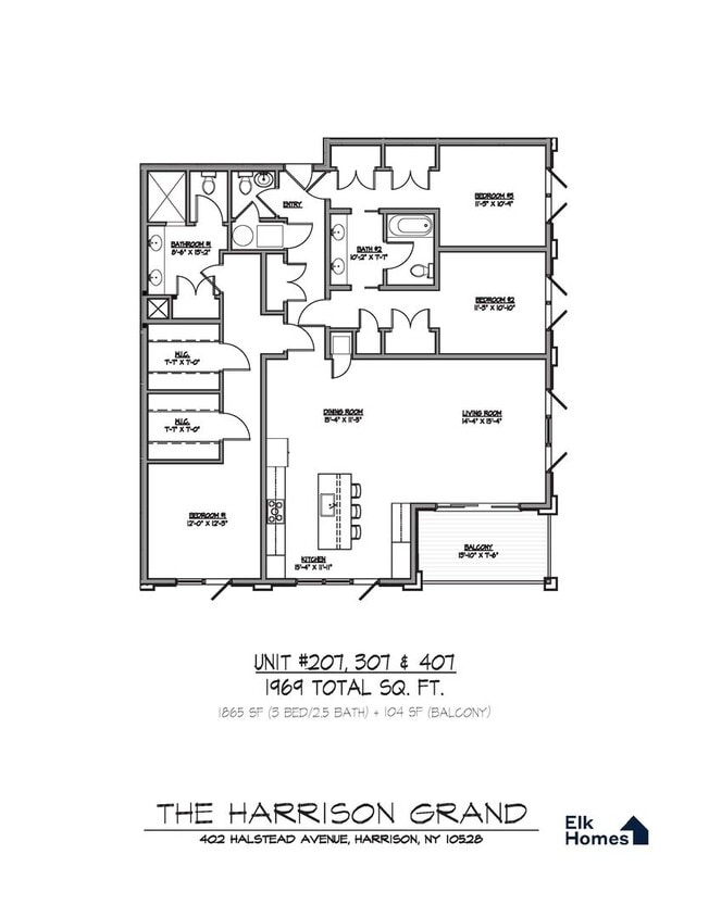 Floor Plan - F: 3Bed/2.5Bath