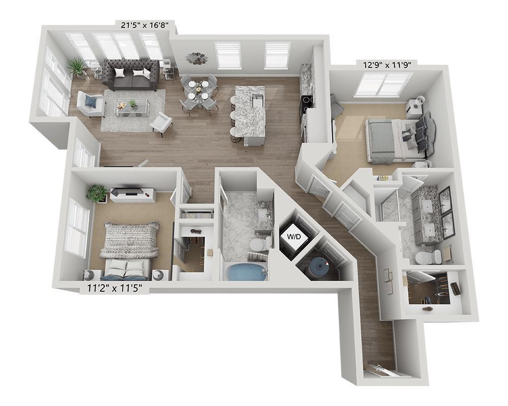 Floor Plan - Two Bedroom B2I