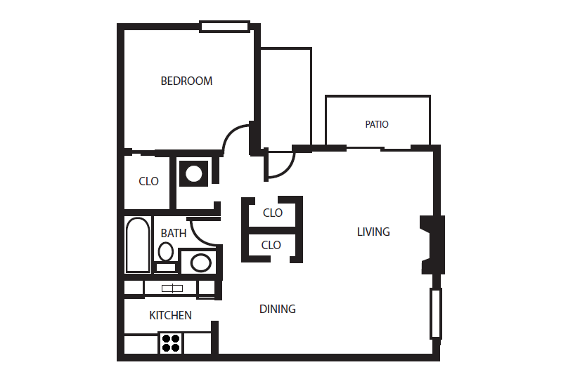 Floor Plan - 1 Bed | 1 Bath | 775 sq ft