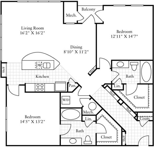Floor Plan - 2 Bedrooms I