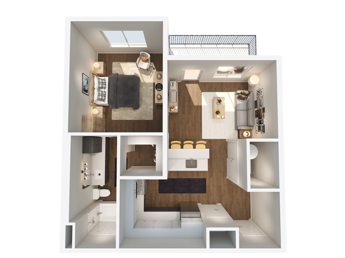 Floor Plan - 1x1 - Furnished Corporate Suite
