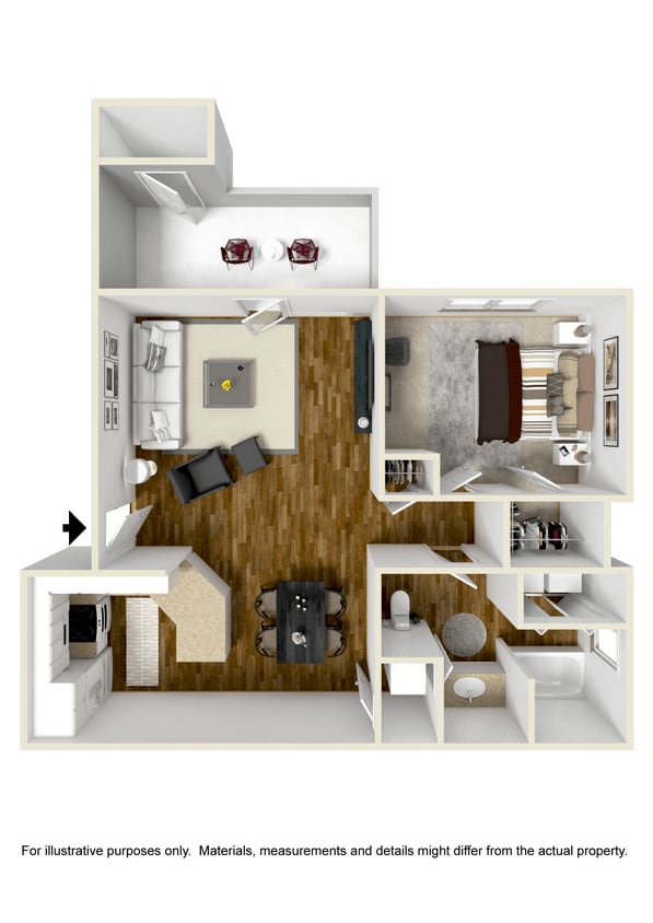 Floor Plan - One Bedroom