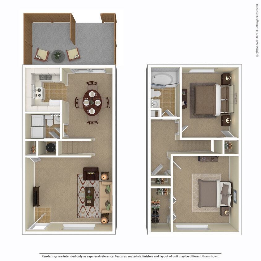 Floor Plan - 2 bed, 1.5 bath