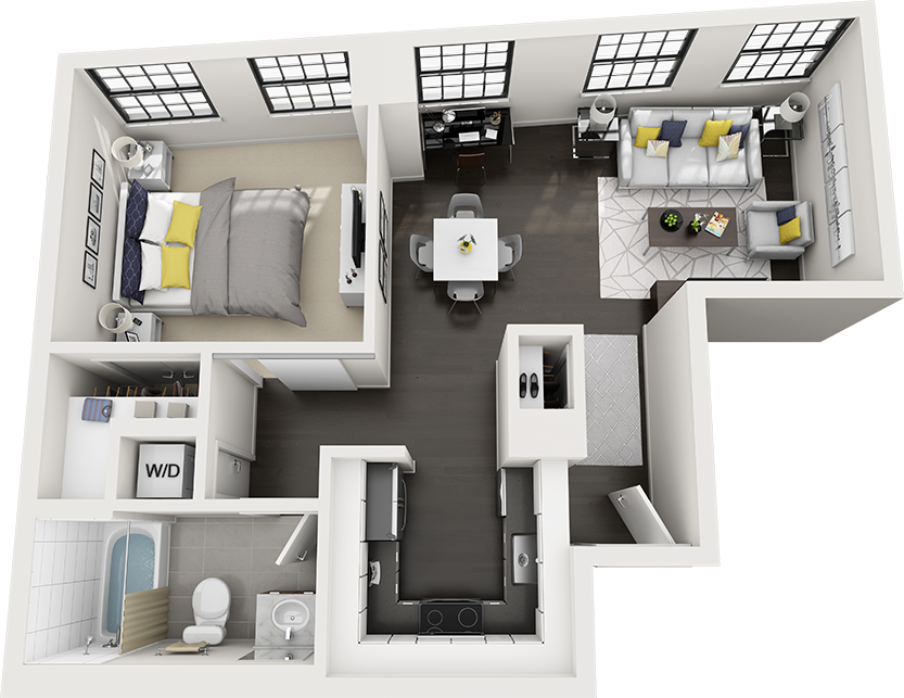 Floor Plan - 1 Bed/1 Bath-a10a