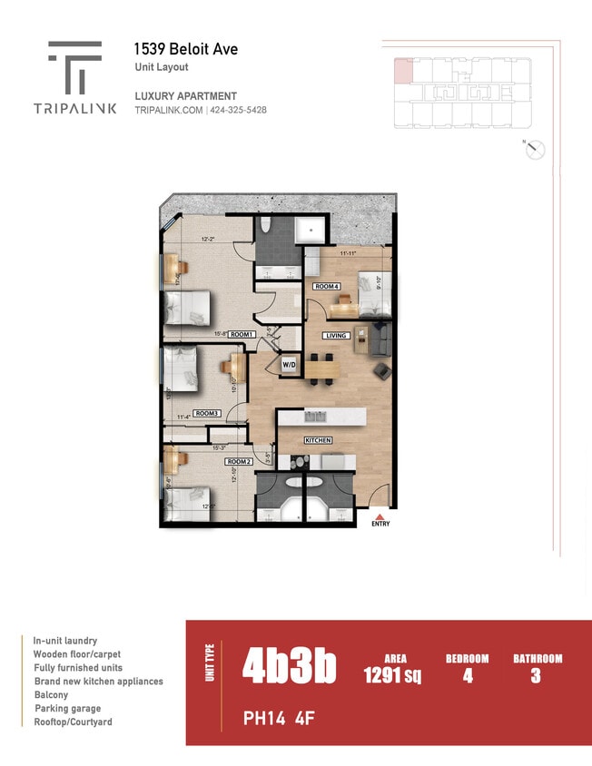 Floor Plan - Unit PH14