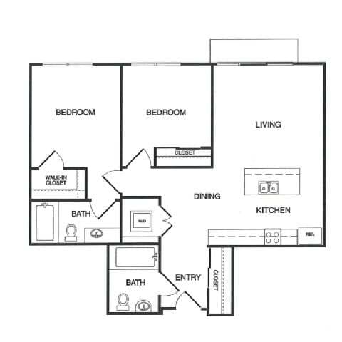 Floor Plan - 2x2 C MFTE