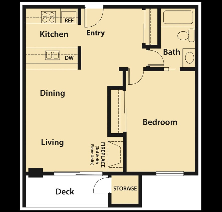 Floor Plan - C - 1X1 667
