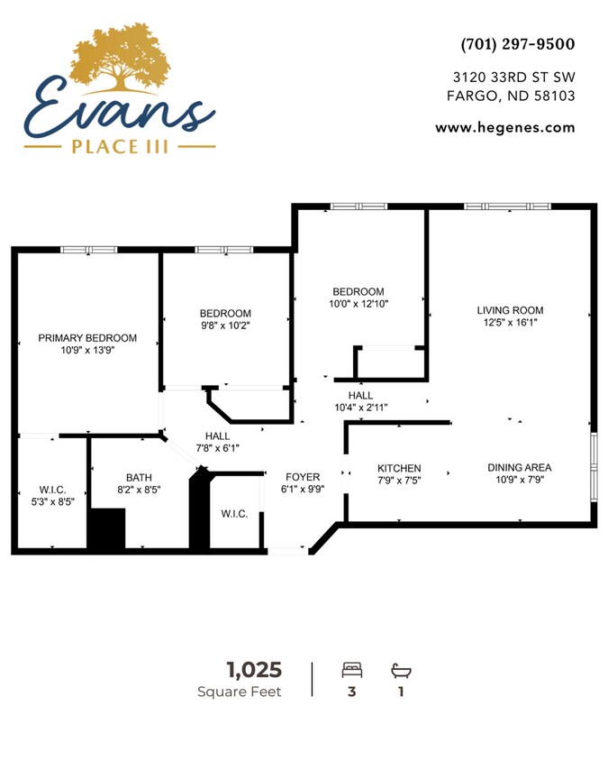 Floor Plan - 3120 - 3 Bed 1 Bath