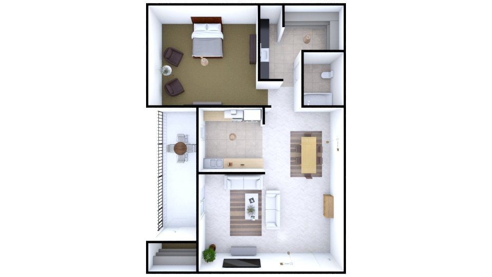 Floor Plan - One Bedroom One Bath