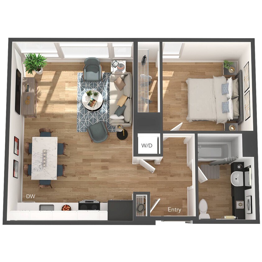 Floor Plan - 1 Bed/1 Bath