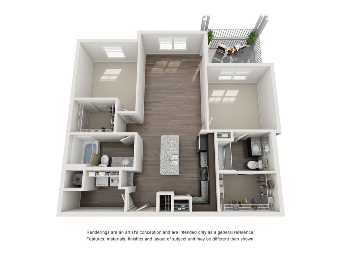 Floor Plan - 2 Bedroom/2 Bath-1116 Sq Ft