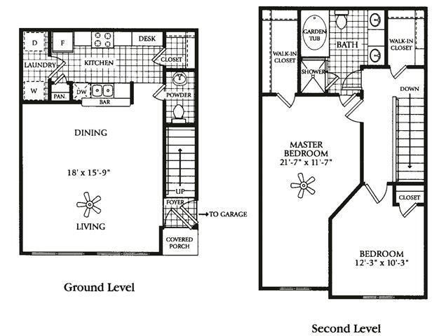 Floor Plan - B7A -  Attached Garage Hudson (Townhome)